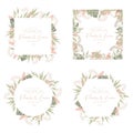 Wedding invite, invitation menu rsvp thank you card vector floral greenery design Royalty Free Stock Photo